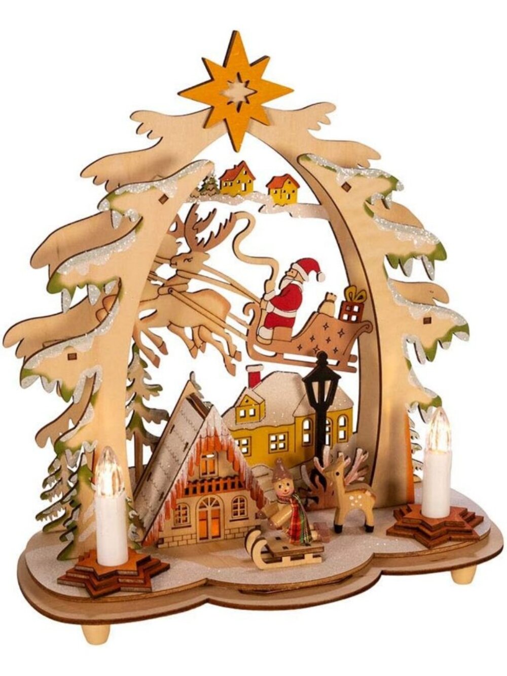 10.82-Inch Battery-Operated LED Village House Decor - Festive Holiday Accent